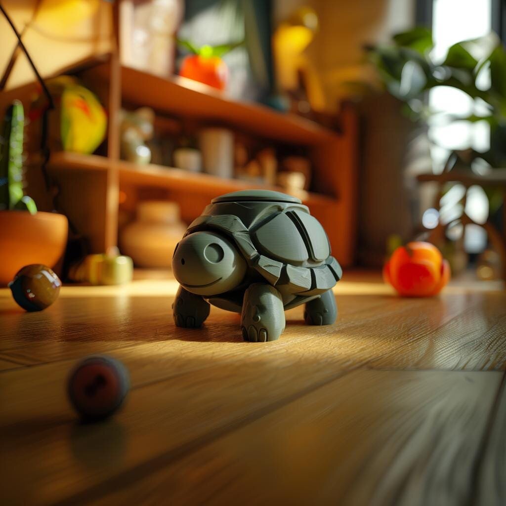 Turtle Memorial Urn with Lid | 3D Printed Keepsake
