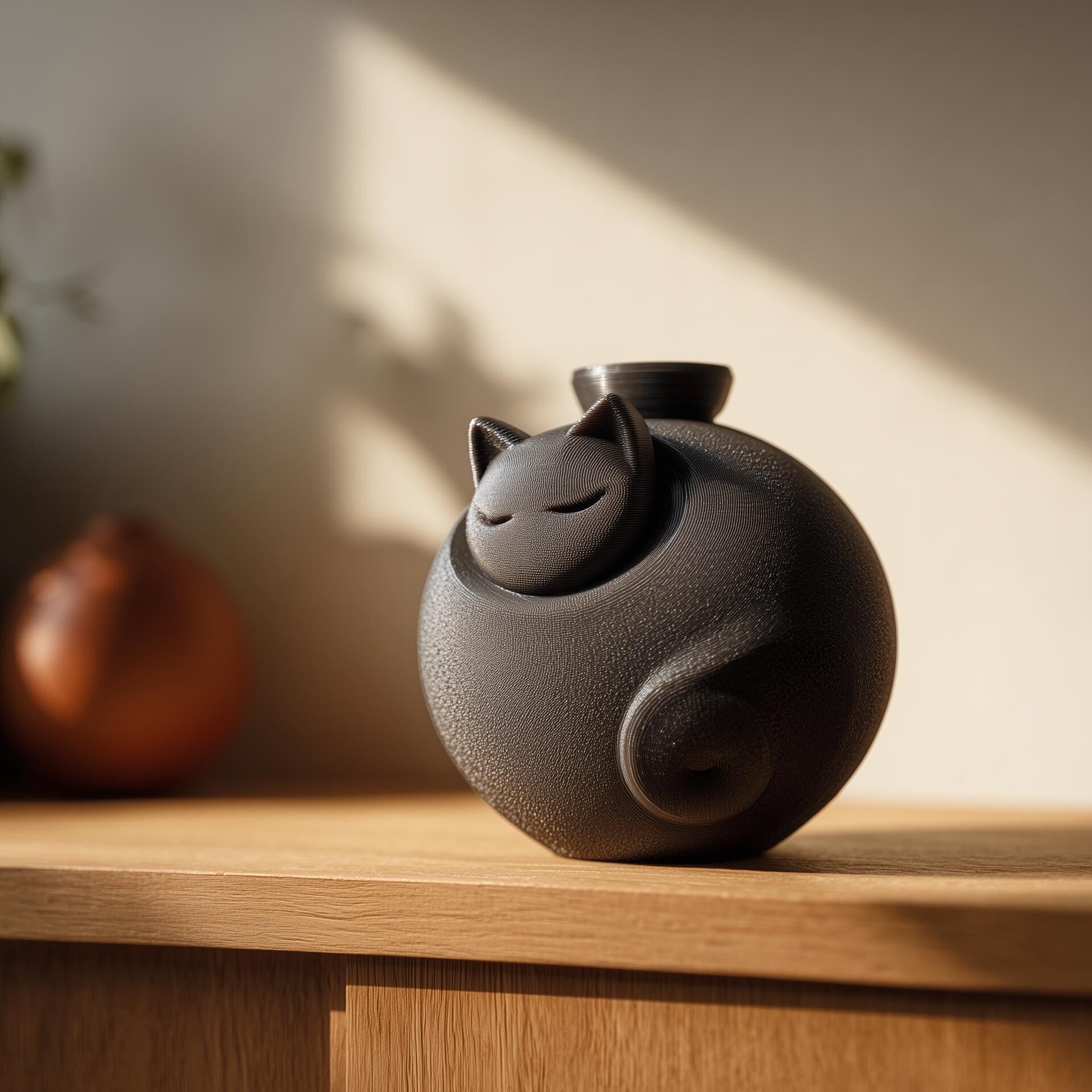 Sleeping Cat Memorial Urn | 3D Printed Keepsake