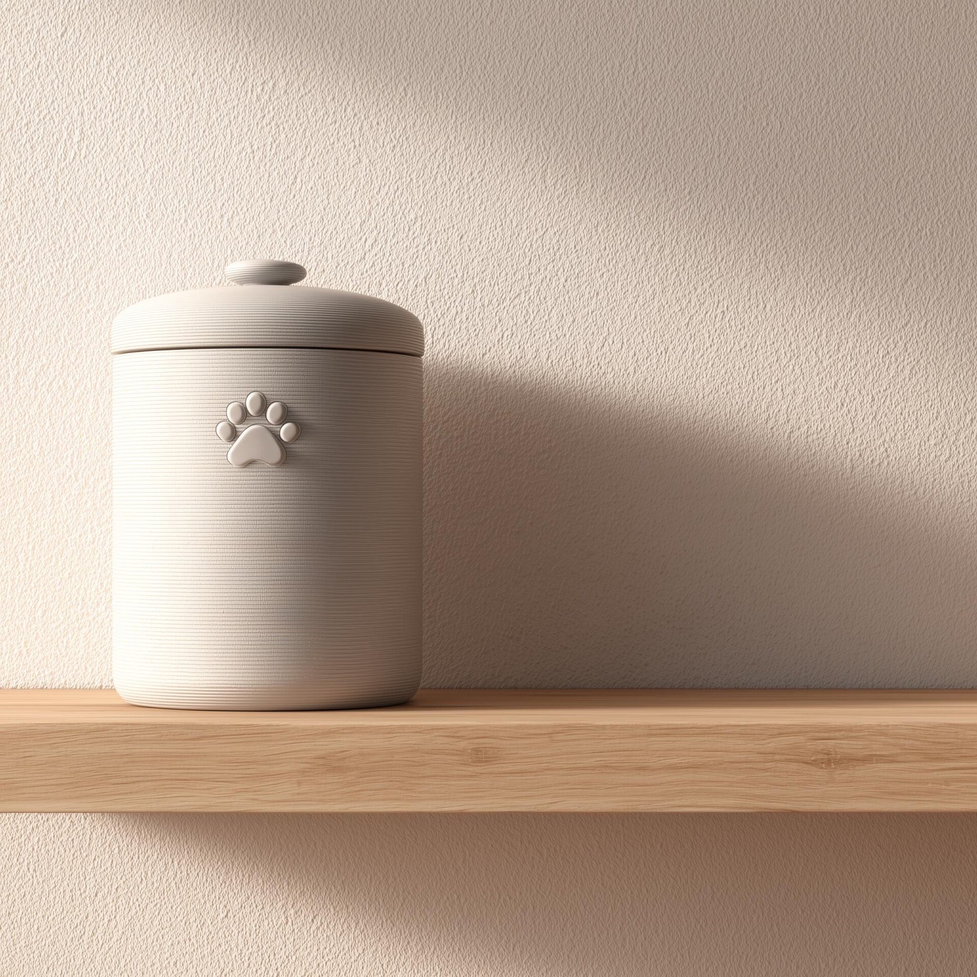 Minimalist Pet Memorial Urn | 3D Printed Paw Design