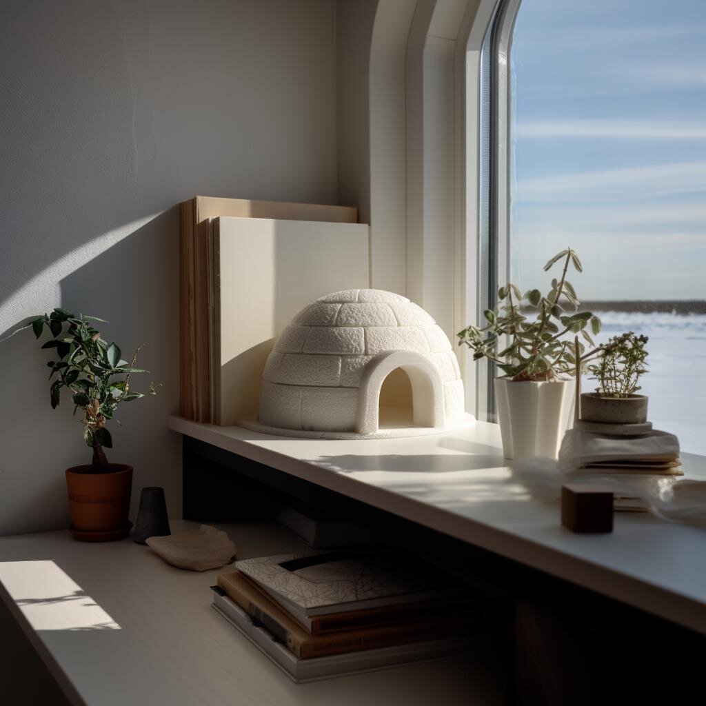 3D Printed Textured Igloo Shelf Decor