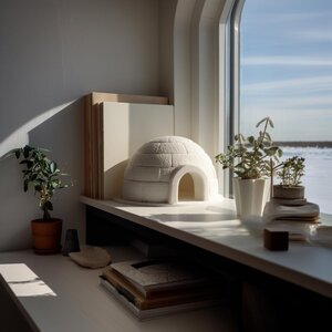 3D Printed Textured Igloo Shelf Decor