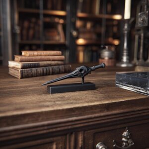 3D Printed Raven Skull Magic Wand with Stand | Design 1
