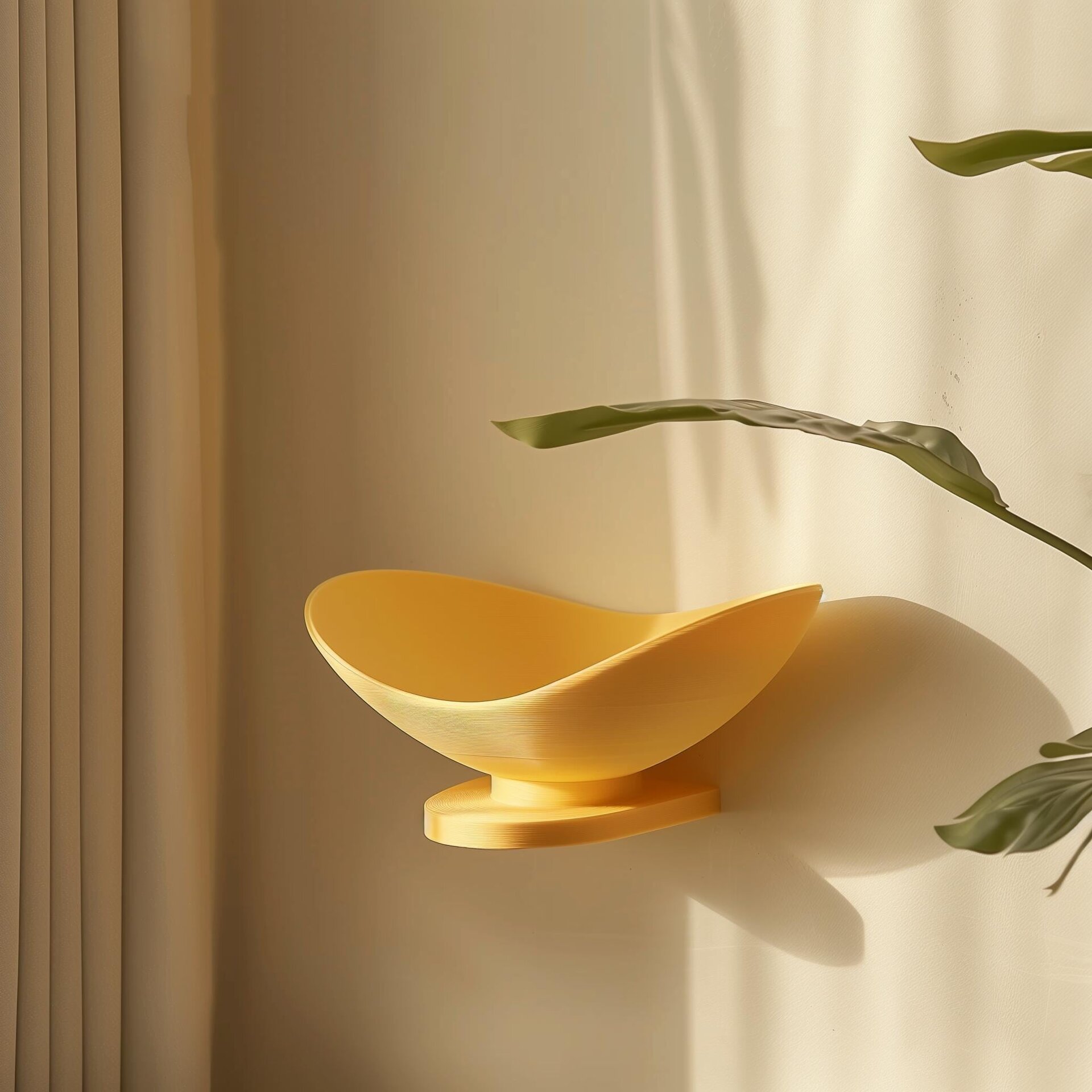 3D Printed Sculptural Bowl Wall Shelf