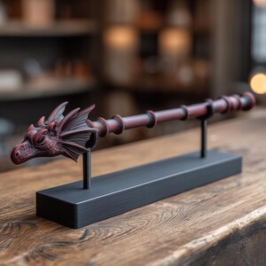 3D Printed Dragon Head Magic Wand with Stand | Cosplay Prop