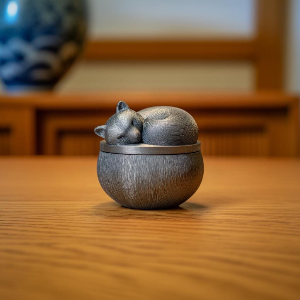3D Printed Sleeping Woodland Animal Memorial Urn
