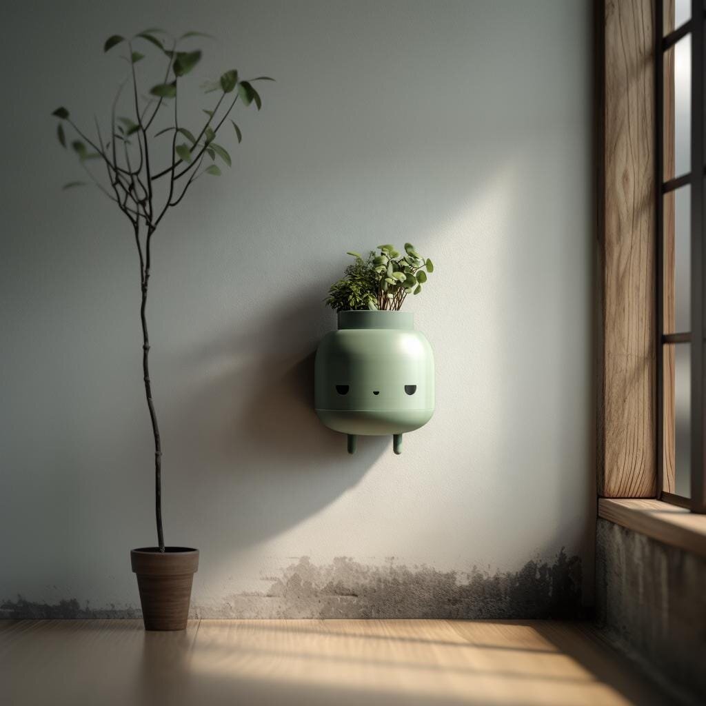 3D Printed Character Wall Planter | Cute Plant Holder