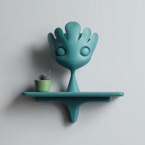 3D Printed Fantasy Creature Wall Shelf | Character Display Ledge
