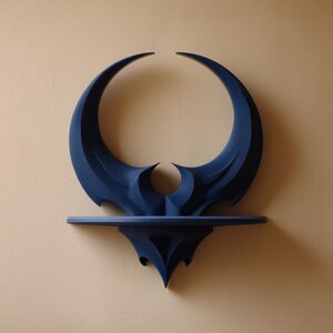 3D Printed Horned Crescent Moon Wall Shelf | Gothic Ledge