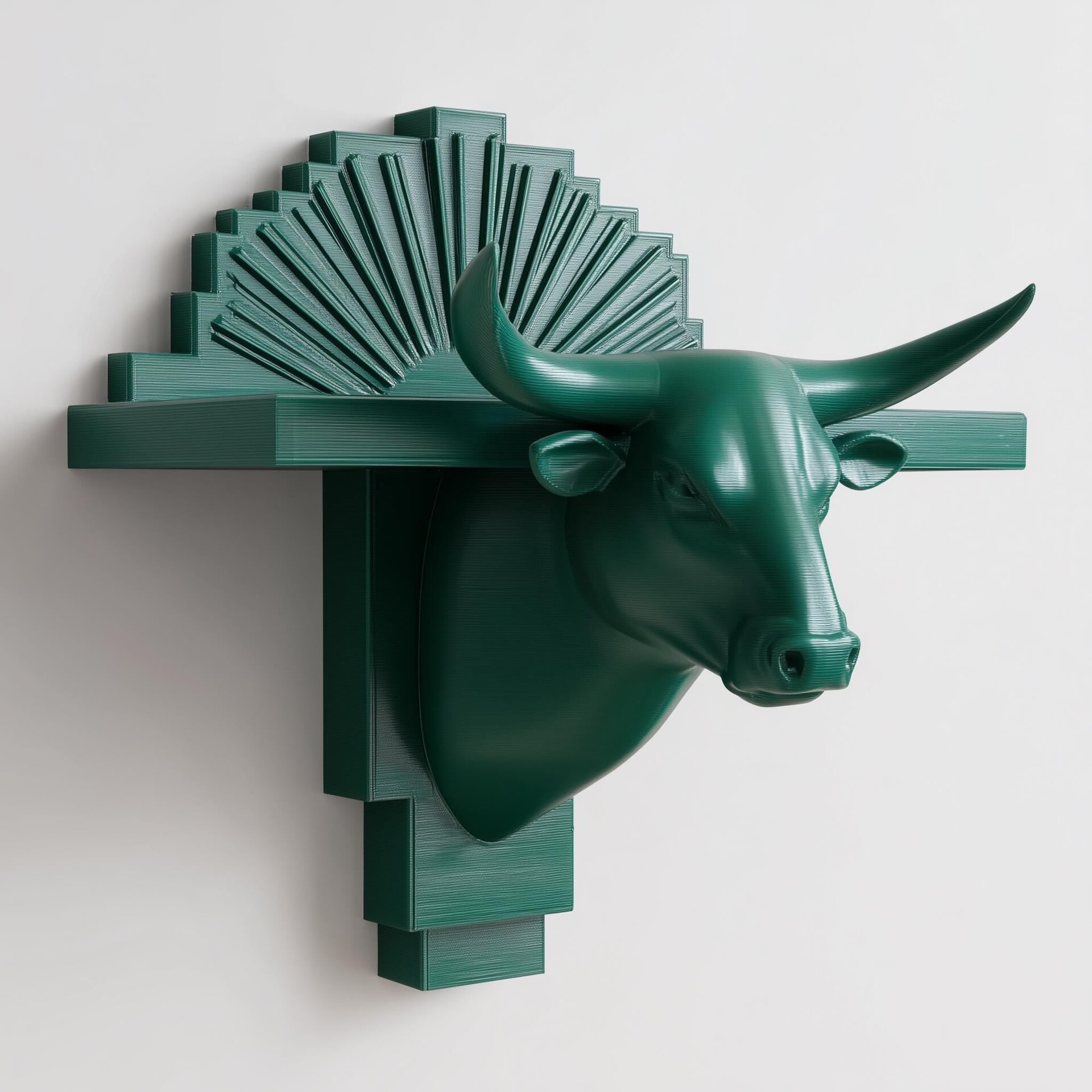 3D Printed Art Deco Taurus Wall Shelf