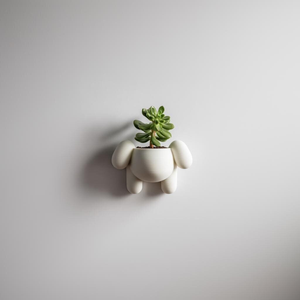3D Printed Puppy Wall Planter | Cute Animal Plant Holder