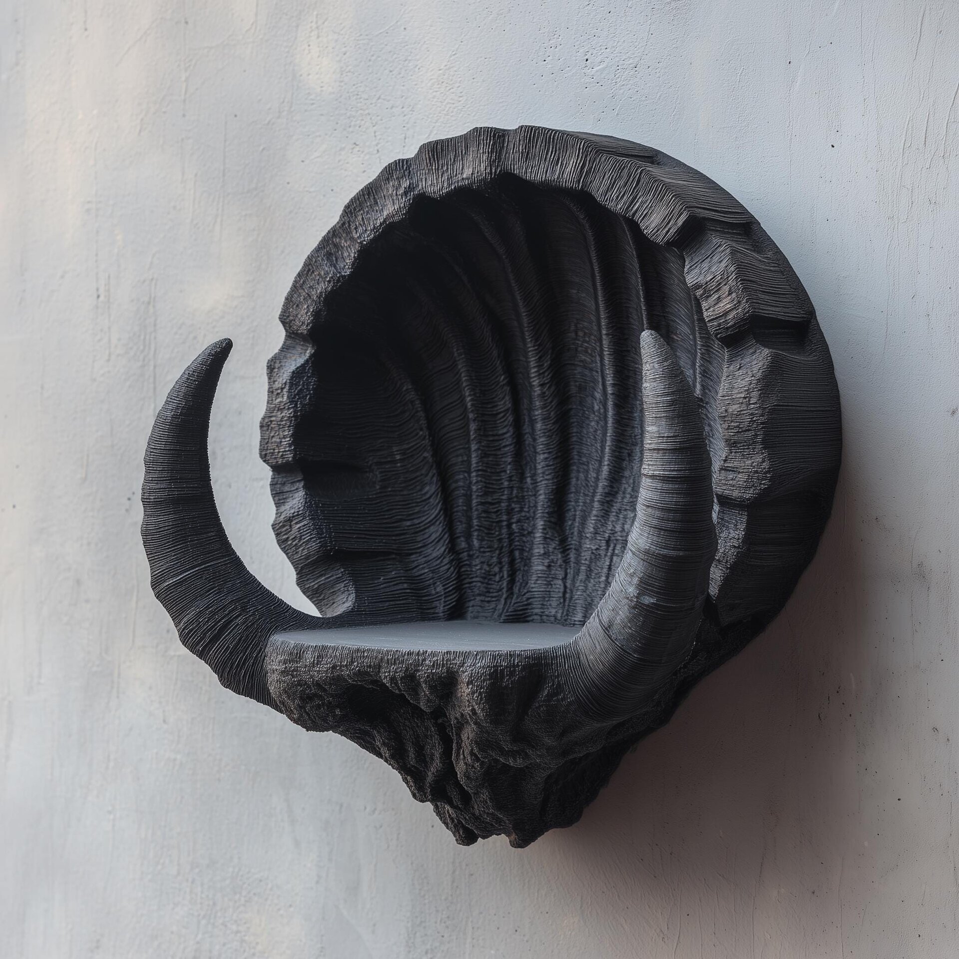 3D Printed Crescent Horn Wall Shelf