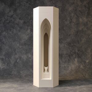 3D Printed Gothic Cat Tower Memorial Urn | Arch Keepsake