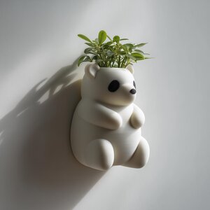 3D Printed Full-Body Panda Wall Planter