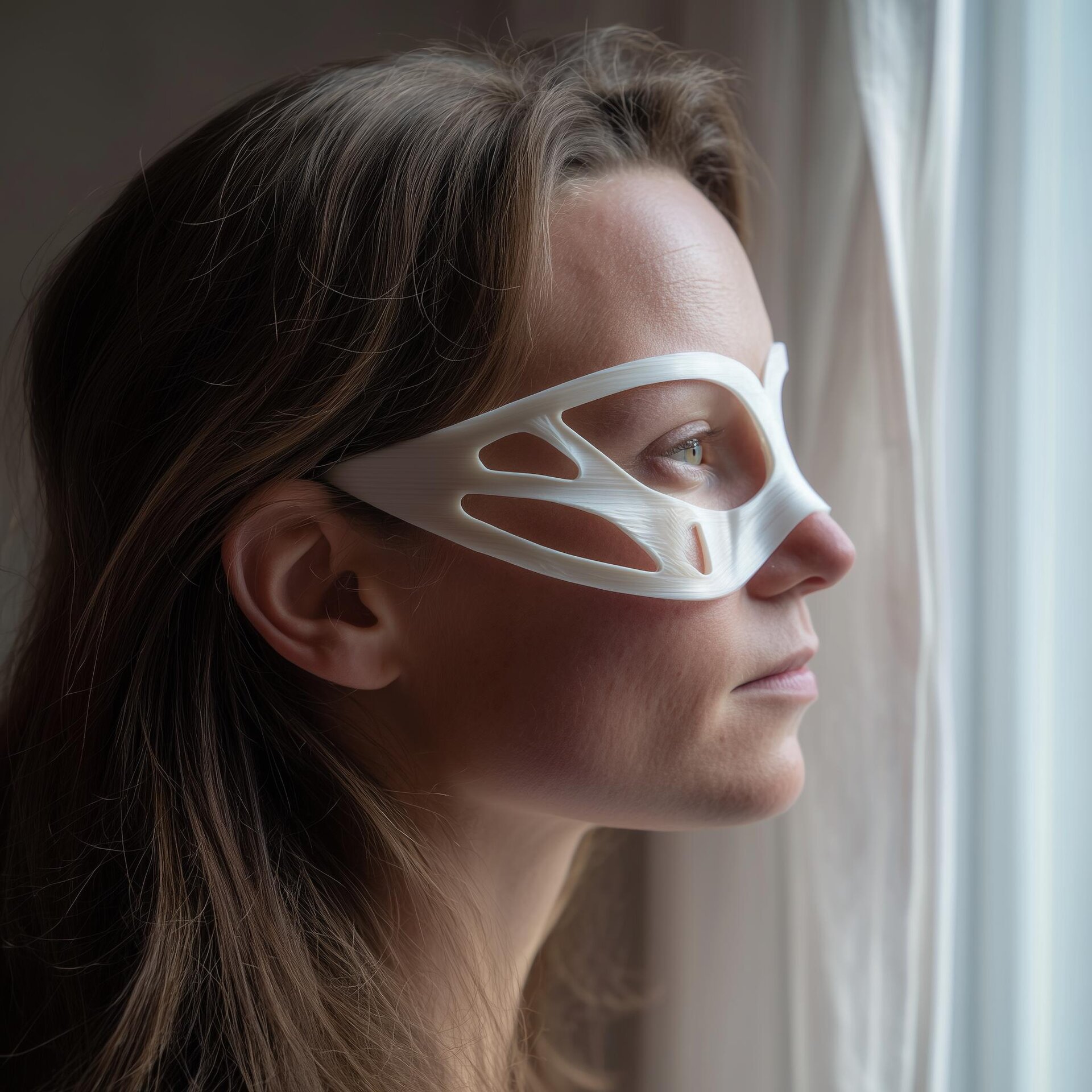 3D Printed Minimal Contour Eye Mask | Futuristic Cosplay Facepiece
