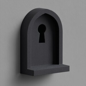 3D Printed Keyhole Wall Shelf | Sculptural Display Ledge