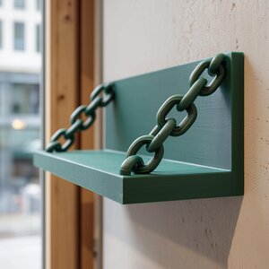 3D Printed Industrial Chain Wall Shelf