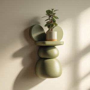 3D Printed Abstract Stacked Wall Shelf