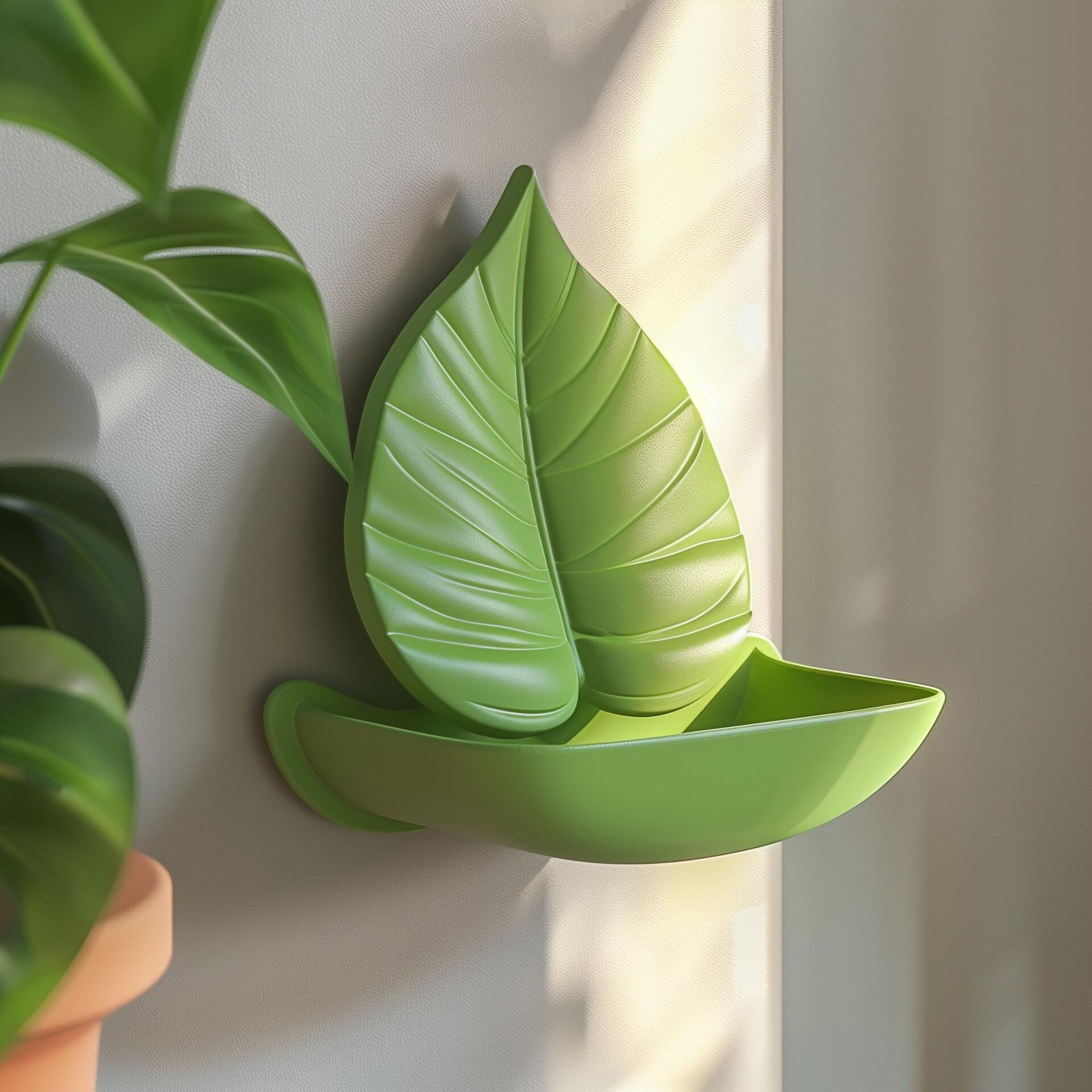 3D Printed Botanical Leaf Wall Shelf