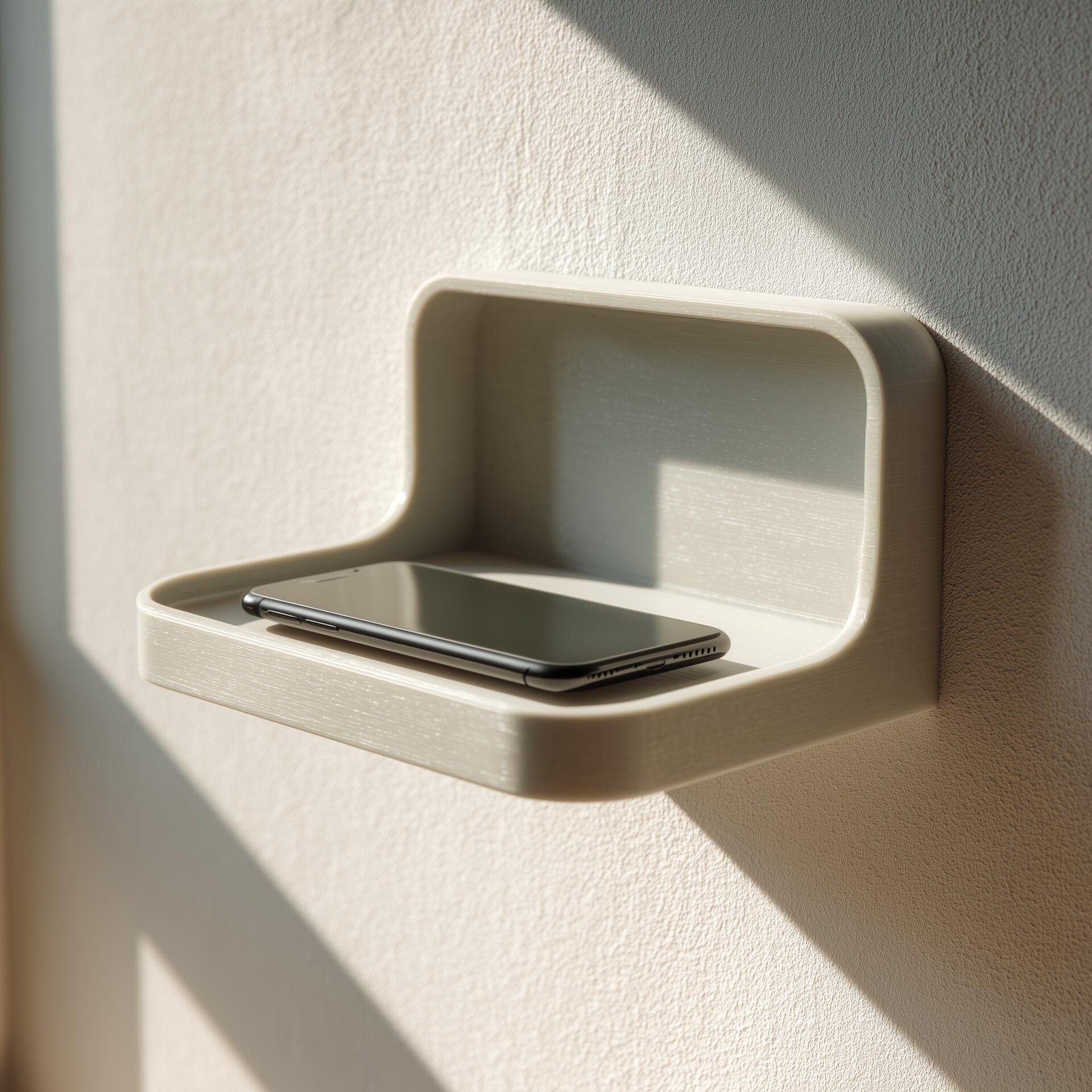 3D Printed Wall Phone Shelf | Minimal Smartphone Ledge