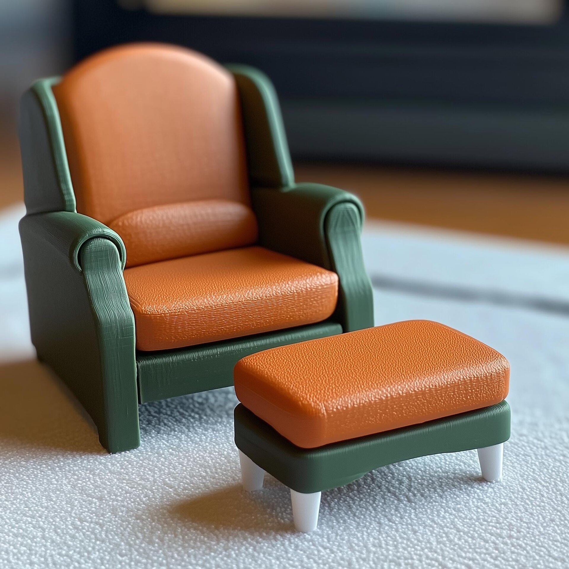 3D Printed 1:12 Modern Chair and Ottoman