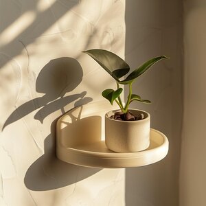 3D Printed Curved Round Wall Shelf