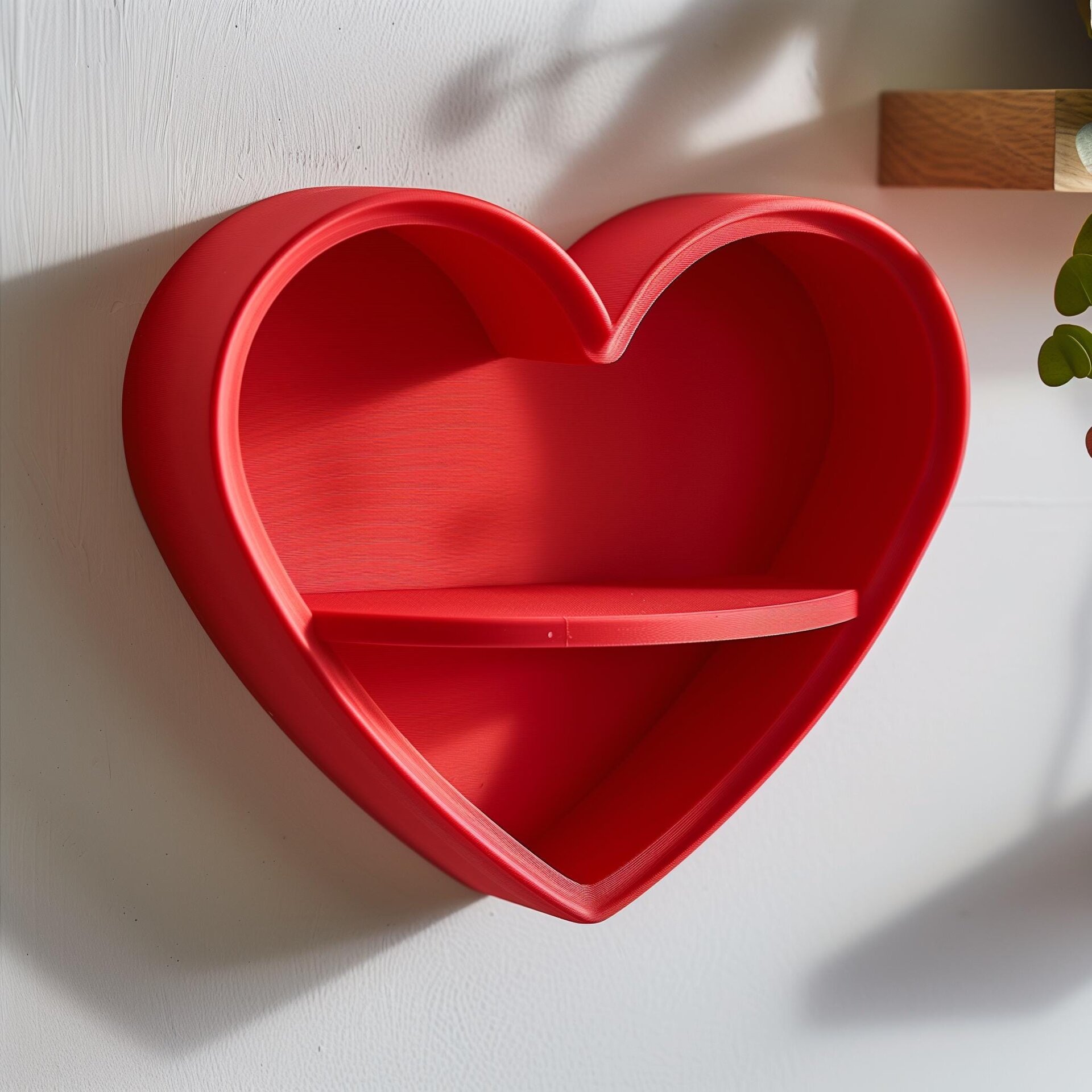 3D Printed Heart Wall Shelf | Minimal Floating Display