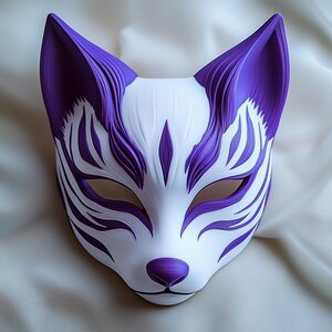 3D Printed Japanese Kitsune Fox Mask