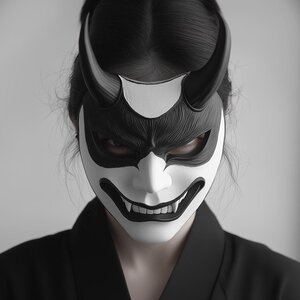 3D Printed Japanese Oni Samurai Mask