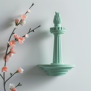 3D Printed Minimal Liberty Torch Wall Art
