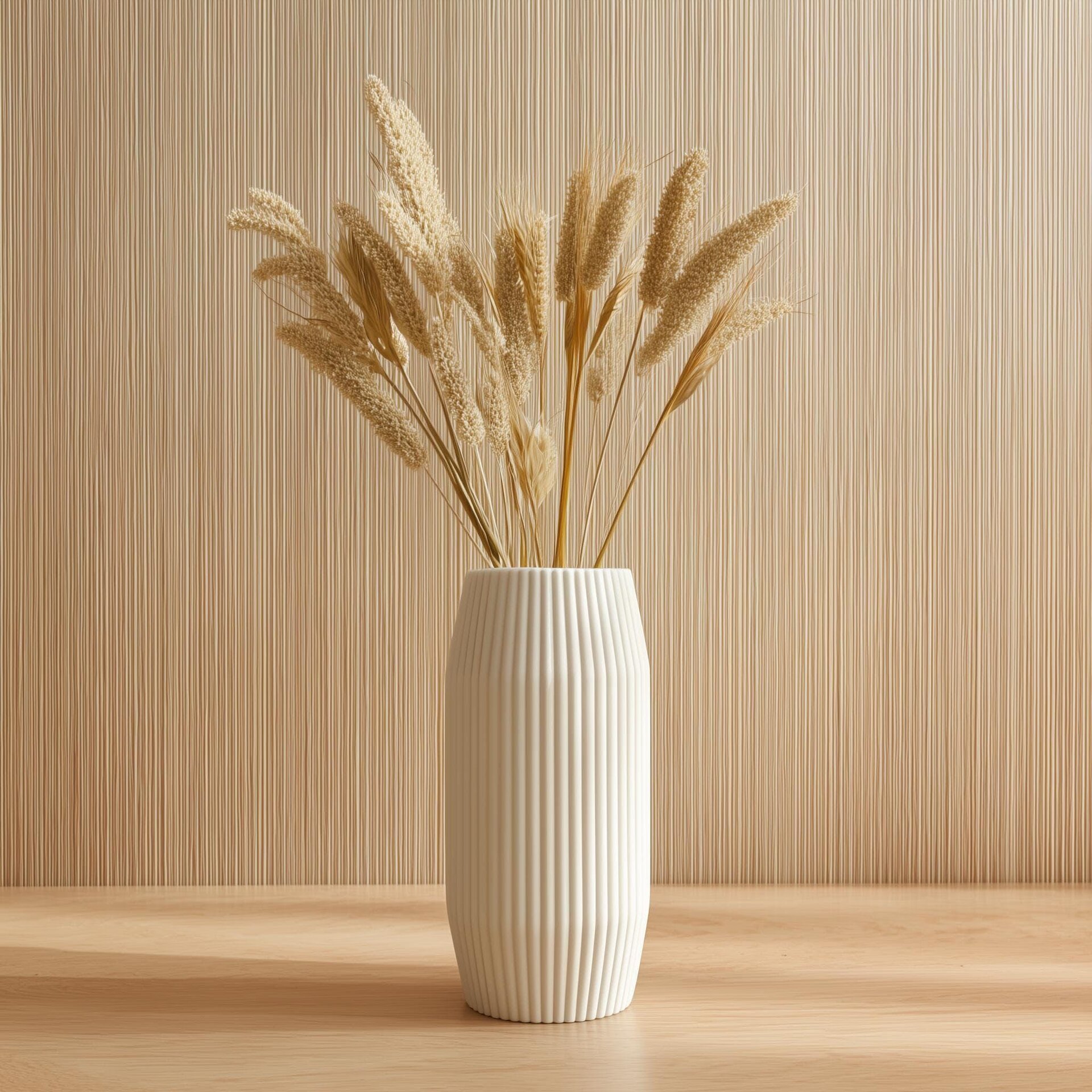 3D Printed Ribbed Dry Flower Vase