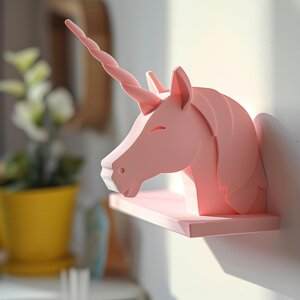 3D Printed Unicorn Nursery Wall Shelf