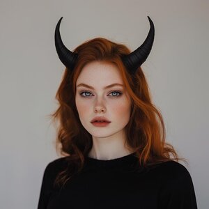 Small Curved Demon Horns Headband | 5-Inch Reference