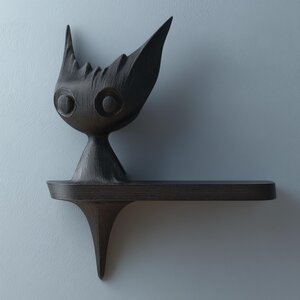3D Printed Gothic Creature Wall Shelf | Dark Fantasy Ledge