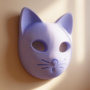 3D Printed Minimal Cat Face Wall Decor | Sculptural Accent