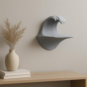 3D Printed Ocean Wave Wall Shelf