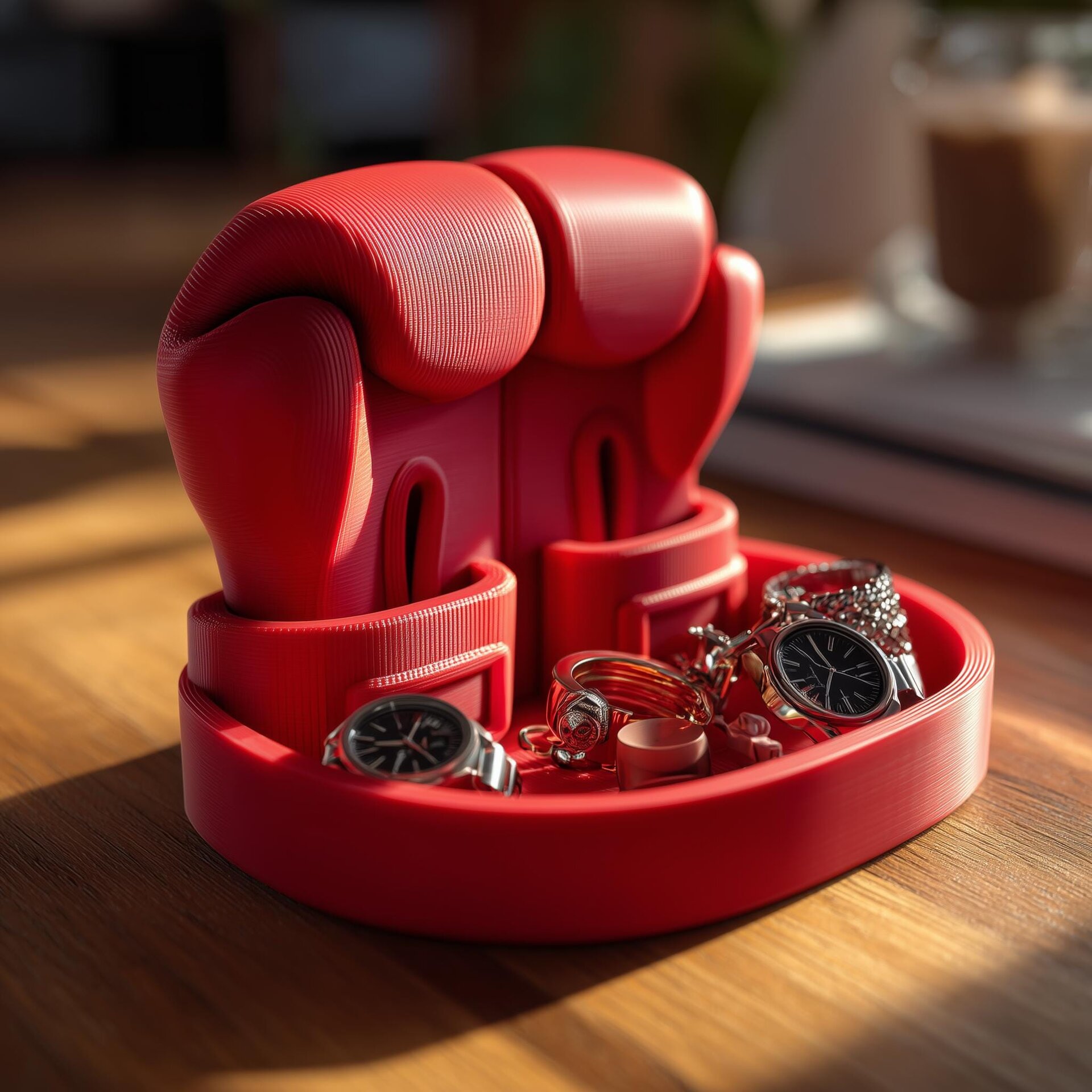 Boxing Glove Jewelry Organizer | Boxer Ring Holder | Mens Watch Tray