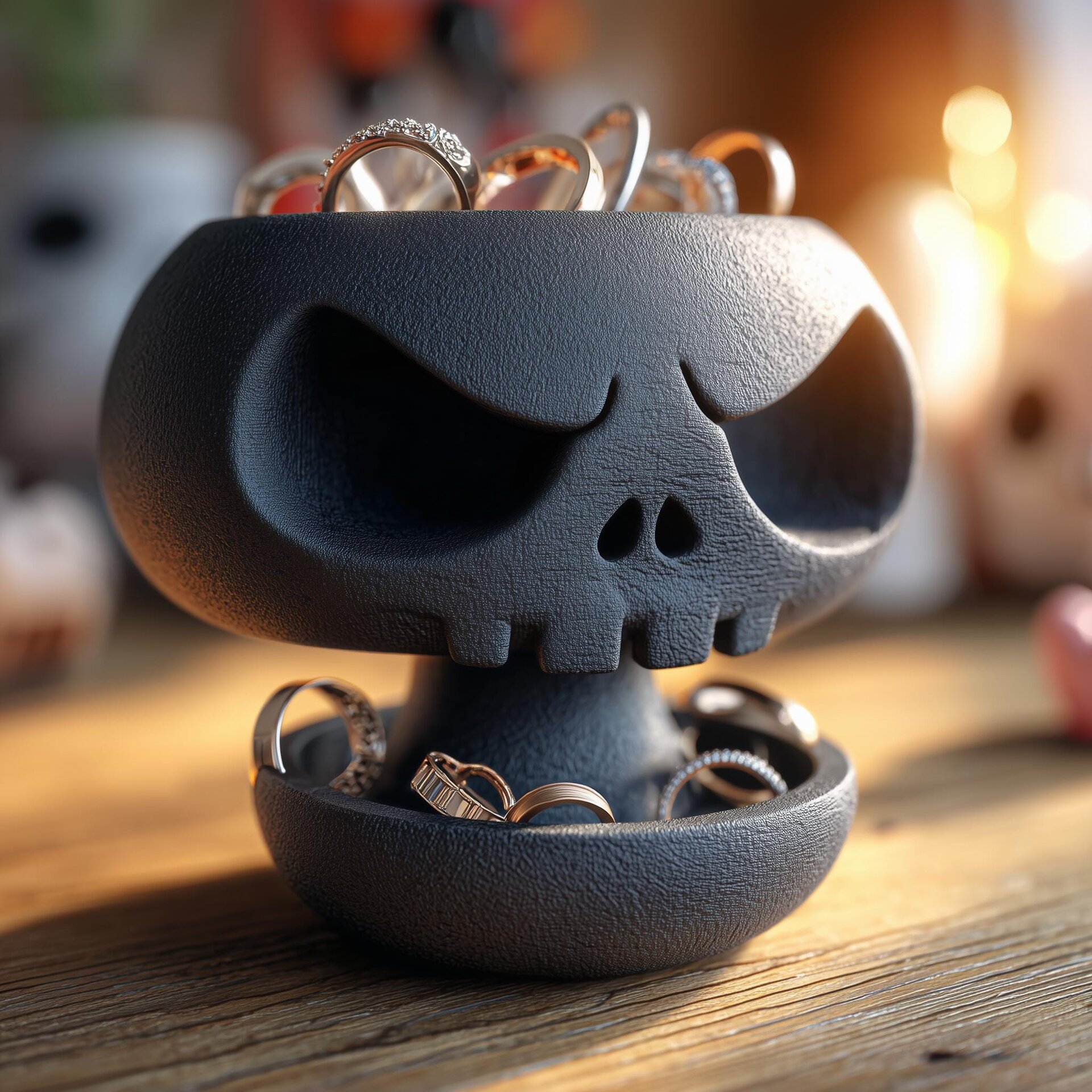 Skull Jewelry Organizer | Skull Ring Holder | Gothic Jewelry Stand